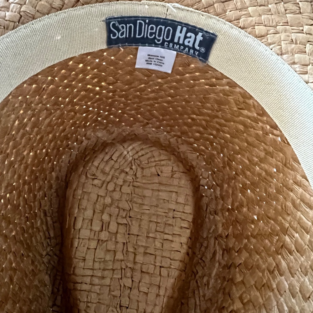 San Diego Hat Company Brown Straw Hat with Button Detail - Picture 5 of 11